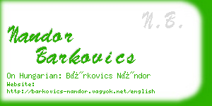 nandor barkovics business card